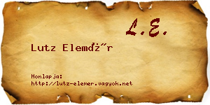Lutz Elemér névjegykártya